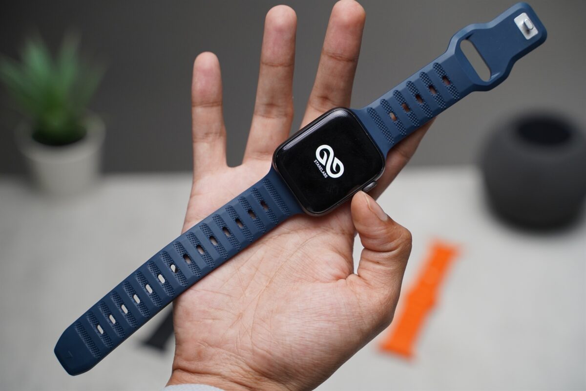 Dark Blue FKM Active Rubber Strap For Apple Watch 44MM 45MM 46MM Series 4 5 6 7 8 9 10 11 (SE 2 3 Gen)
