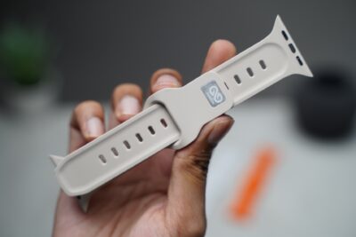 Beige FKM Active Rubber Strap Apple Watch 42MM 41MM 40MM Series 4 5 6 7 8 9 10 11 SE SE 2 Gen.