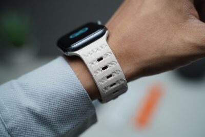 Beige FKM Active Rubber Strap Apple Watch 42MM 41MM 40MM Series 4 5 6 7 8 9 10 11 SE SE 2 Gen.