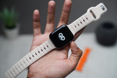 Beige FKM Active Rubber Strap Apple Watch 42MM 41MM 40MM Series 4 5 6 7 8 9 10 11 SE SE 2 Gen.