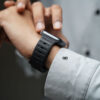 Sable Black FKM Active Rubber Strap For Apple Watch 42MM 41MM 40MM Series 4 5 6 7 8 9 10 11 SE SE 2 Gen