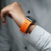Ultra Orange FKM Active Rubber Strap For Apple Watch 42MM 41MM 40MM Series 4 5 6 7 8 9 10 11 SE SE 2 Gen.