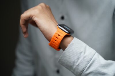 Ultra Orange FKM Active Rubber Strap For Apple Watch 42MM 41MM 40MM Series 4 5 6 7 8 9 10 11 SE SE 2 Gen.