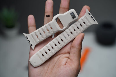 Beige FKM Active Rubber Strap Apple Watch 42MM 41MM 40MM Series 4 5 6 7 8 9 10 11 SE SE 2 Gen.