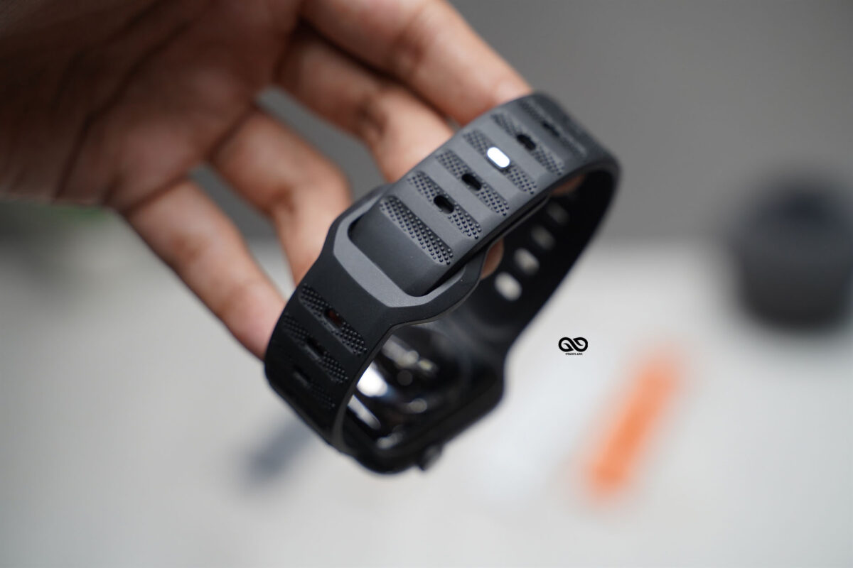 Sable Black FKM Active Rubber Strap For Apple Watch 44MM 45MM 46MM Series 4 5 6 7 8 9 10 11 (SE 2 3 Gen)