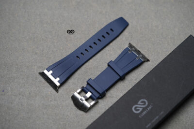 Fluoro Rubber Strap With Silver Buckle For Apple Watch 49 MM Series Ultra/Ultra 2