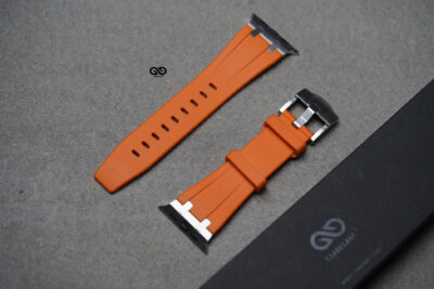 Fluoro Rubber Strap With Silver Buckle For Apple Watch 49 MM Series Ultra/Ultra 2