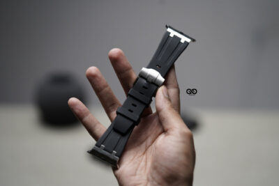 Fluoro Rubber Strap With Silver Buckle For Apple Watch 49 MM Series Ultra/Ultra 2
