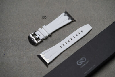 Fluoro Rubber Strap With Silver Buckle For Apple Watch 49 MM Series Ultra/Ultra 2