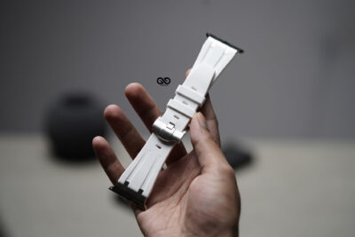Fluoro Rubber Strap With Silver Buckle For Apple Watch 49 MM Series Ultra/Ultra 2