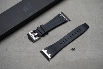 Fluoro Rubber Strap With Silver Buckle For Apple Watch 49 MM Series Ultra/Ultra 2