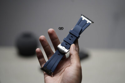 Fluoro Rubber Strap With Silver Buckle For Apple Watch 49 MM Series Ultra/Ultra 2