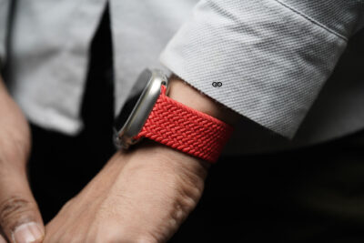 Pure Red Braided Solo Loop For Apple Watch 49 (Series Ultra/Ultra 2/Ultra 3)