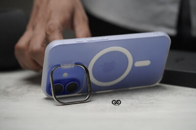Frosted White Magsafe Matte Finish Case with Kickstand Ring Feature For iPhone 16/16Pro/16ProMax