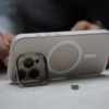 Frosted White Magsafe Matte Finish Case with Kickstand Ring Feature For iPhone 16/16Pro/16ProMax