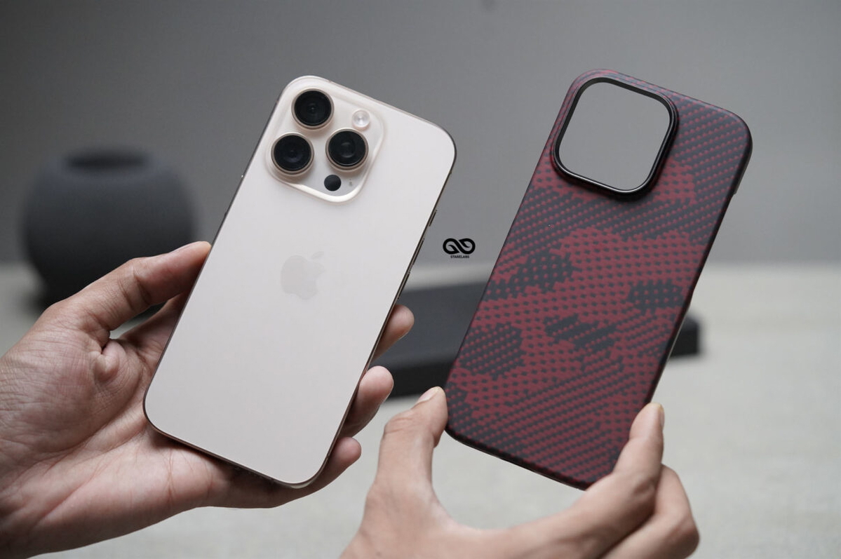 Magsafe Red Sea Real Aramid Carbon Fiber Case For iPhone 16 Pro Max