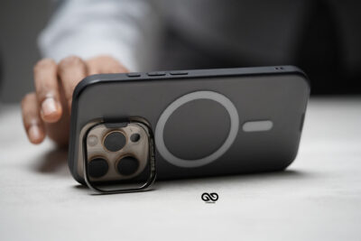 Smoky Black Magsafe Matte Finish Case with Kickstand Ring Feature For iPhone 16/16Pro/16ProMax