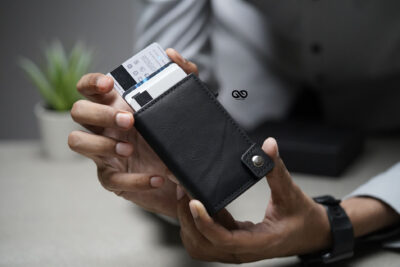 Classic Slim Vegan leather Minimalistic Pop Up Card and Cash Holder