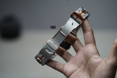 Titanium/Orange Link Chain Strap For Apple Watch 44MM 45MM 46MM Series 4 5 6 7 8 9 10 11 (SE 2 3 Gen)