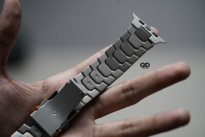 Titanium/Orange Link Chain Strap For Apple Watch 44MM 45MM 46MM Series 4 5 6 7 8 9 10 11 (SE 2 3 Gen)