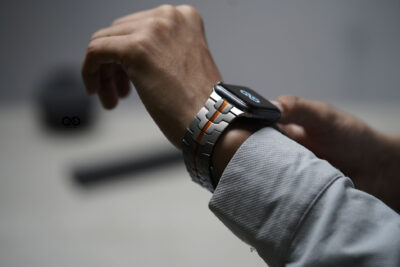 Titanium/Orange Link Chain Strap For Apple Watch 44MM 45MM 46MM Series 4 5 6 7 8 9 10 11 (SE 2 3 Gen)