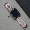 Titanium/Orange Link Chain Strap For Apple Watch 44MM 45MM 46MM Series 4 5 6 7 8 9 10 11 (SE 2 3 Gen)