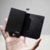 Personalized Slim Vegan Leather Card Holder with Single Slot Wallet