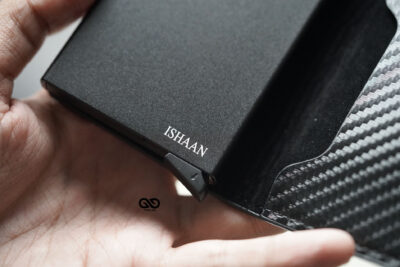Personalized Slim Carbon Fiber Leather Card Holder with Single Slot Wallet