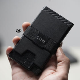 Personalized Slim Carbon Fiber Mini Pop Up Wallet