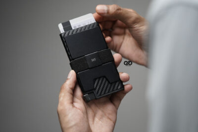 Personalized Slim Carbon Fiber Mini Pop Up Wallet
