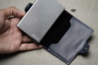 Personalized Vegan Leather Card And Cash Holder with Double Slot Wallet