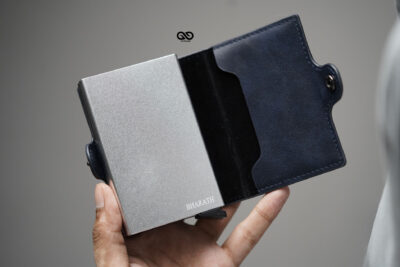 Personalized Vegan Leather Card And Cash Holder with Double Slot Wallet
