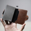 Personalized Vegan Leather Card And Cash Holder with Double Slot Wallet