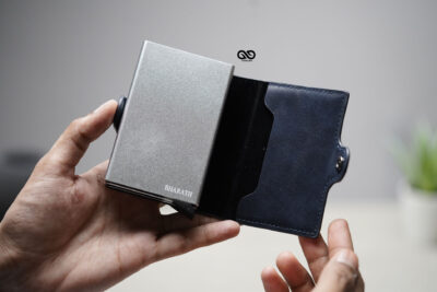 Personalized Vegan Leather Card And Cash Holder with Double Slot Wallet