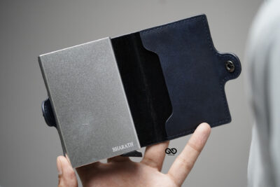 Personalized Vegan Leather Card And Cash Holder with Double Slot Wallet