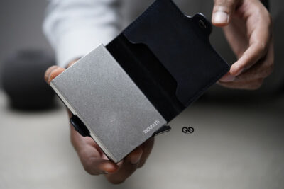 Personalized Vegan Leather Card And Cash Holder with Double Slot Wallet