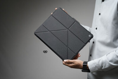 iPad Pro 13 inch (M5/M4 Chip 2025/2024) Black Bumper leather Case with transparent back and camera shutter
