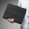 iPad Pro 13 inch (M5/M4 Chip 2025/2024) Black Bumper leather Case with transparent back and camera shutter