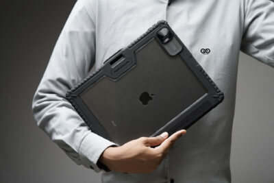 iPad Pro 13 inch (M5/M4 Chip 2025/2024) Black Bumper leather Case with transparent back and camera shutter