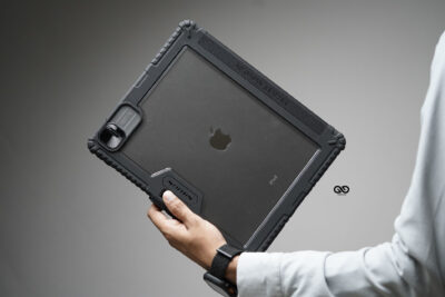 iPad Pro 13 inch (M5/M4 Chip 2025/2024) Black Bumper leather Case with transparent back and camera shutter