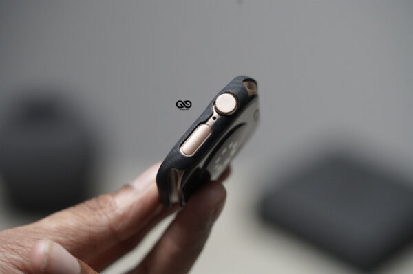 Black & Grey Real Aramid Carbon Fiber Bumper for Apple Watch 46 MM Series 10