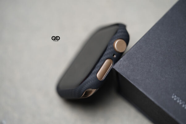 Black & Grey Real Aramid Carbon Fiber Bumper for Apple Watch 46 MM Series 10