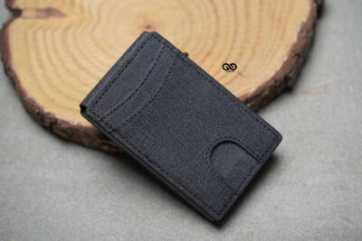 Personalized Grey Texture Ultra Slim Wallet With Money Clip