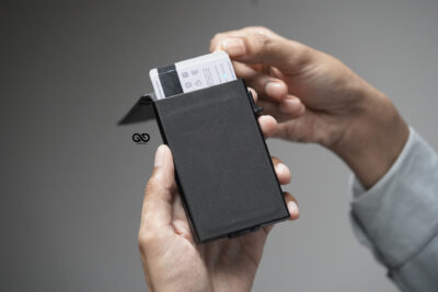 Personalized Grey Texture Ultra Slim Wallet With Money Clip
