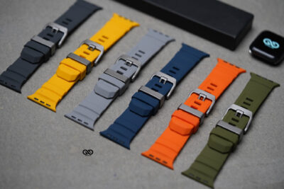 Silicone AeroFlex Sports Band with Buckle for Apple Watch 44MM 45MM 46MM Series 4 5 6 7 8 9 10 11 (SE 2 3 Gen)