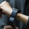 Dark Blue Magnetic Leather Loop for Apple Watch 49 Series Ultra1 2 3 4