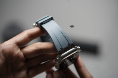 Fluoro Rubber Strap With Silver Buckle For Apple Watch 49 MM Series Ultra/Ultra 2