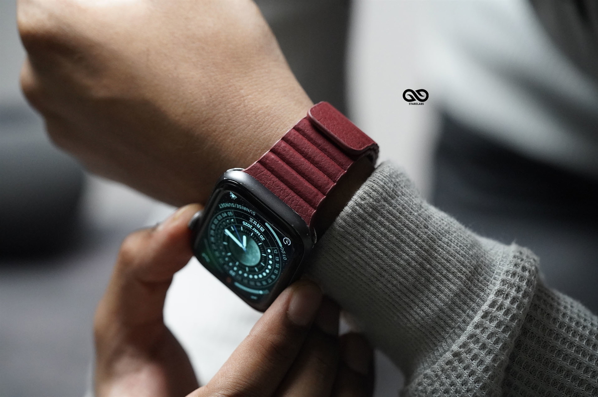Wine Red Magnetic Leather Loop for Apple Watch 42MM 41MM 40MM Series 4 5 6 7 8 9 10 11 SE SE 2 Gen 4 Wine Red Magnetic Leather Loop for Apple Watch 42MM 41MM 40MM Series 4 5 6 7 8 9 10 11 SE SE 2 Gen - Image 4