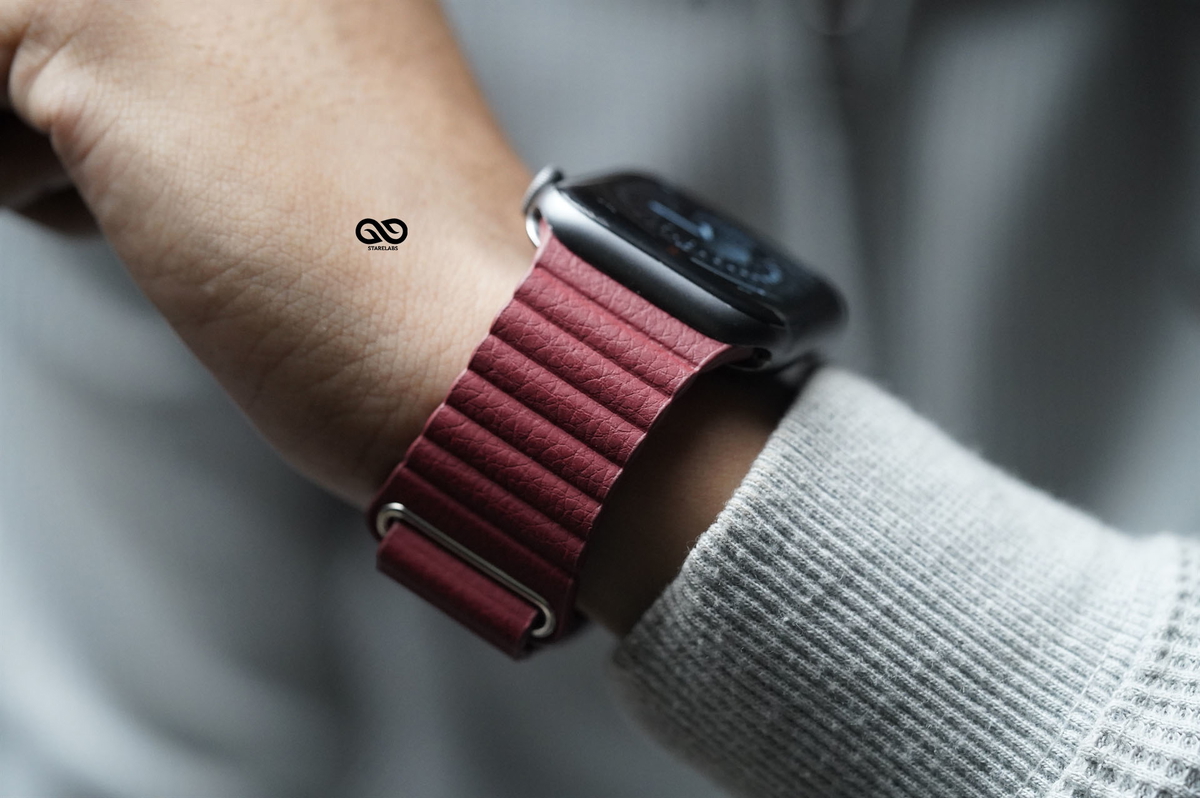 Wine Red Magnetic Leather Loop for Apple Watch 42MM 41MM 40MM Series 4 5 6 7 8 9 10 11 SE SE 2 Gen 1 Wine Red Magnetic Leather Loop for Apple Watch 42MM 41MM 40MM Series 4 5 6 7 8 9 10 11 SE SE 2 Gen