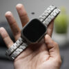 Titanium/Silver Link Chain Strap For Apple Watch 49 MM (Series Ultra/Ultra 2/Ultra 3)